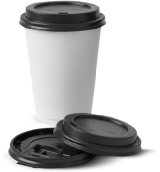 Crystalware Sip through Dome Coffee Lids. 10/12/16/20 oz. Black. 50 lids/bag, 20 bags/case.