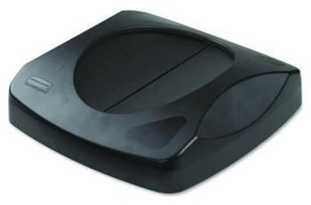 Rubbermaid® Commercial Swing Top Lid for Untouchable Recycling Center, 16" Square, Black