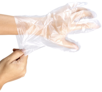 Crystalware SafeGuard Polyethylene Gloves. Size Medium. Clear. 500 gloves/box, 10 boxes/carton.