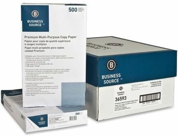 Business Source Copy Paper Legal Size 92 Bright, 20 lb Bond Weight, 8.5 x 14, White, 500 Sheets/Ream 10 Reams per case.