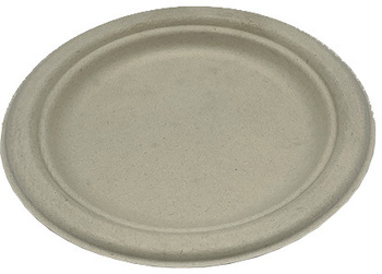 Heavy Weight Plate 7" Natural White Bagasse PFAS Free 1000 per case (8/125)