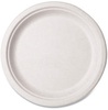 A Picture of product VEG-VWP005NFA Vegware™ Nourish Molded Fiber Tableware, Compostable, Plate, Sugarcane, 10" dia, White, 500/Carton