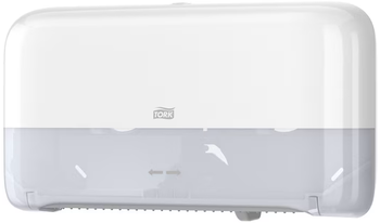 Tork Mini Jumbo 2-roll Toilet Paper Dispenser White