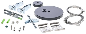 Satco Products Suspension Kit With Canopy for LED Linear System. Black Finish.