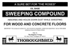A Picture of product 640-105 Sweeping Compound.  Sanded Oil Base.  Made from oil, sand, and saw-dust.  Absorbs and Holds Down Dust While Sweeping.  For Wood and Concrete Floors.  100 lb Drum. (Green)