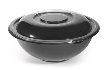 Super Bowl PETE Salad Bowls. 160 oz. Black. 25/case.