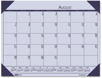 House of Doolittle™ EcoTones® 100% Recycled Academic Desk Pad Calendar 18.5 x 13, Orchid Sheets, Cordovan Corners, 12-Month (Aug to July): 2025-2026