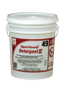 SparClean® Detergent II #49. Non-Chlorinated Warewashing Detergent. 5 Gallon Pail.