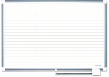 MasterVision™ Grid Platinum Plus Magnetic Porcelain Dry Erase Board