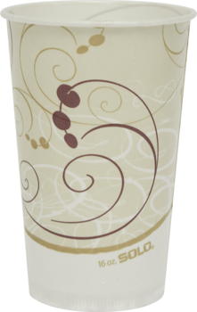 Treated Paper Cup.  16 oz.  Symphony™ Design.  Use with L16BL, L16R, LC16BL, LD16C, LDDA16 Lids.  50 Cups/Sleeve.