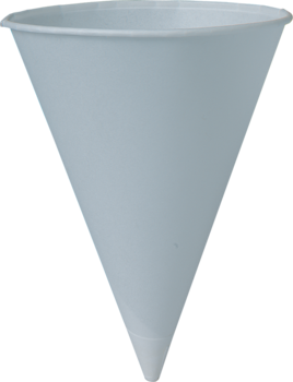 Bare™ Eco-Forward™ Treated Paper Cone Cup with Rolled Rim.  8.00 oz.  White Color.  250 Cups/Sleeve.