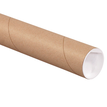 Mailing Tubes with Caps.  2" x 20".  Kraft Color.