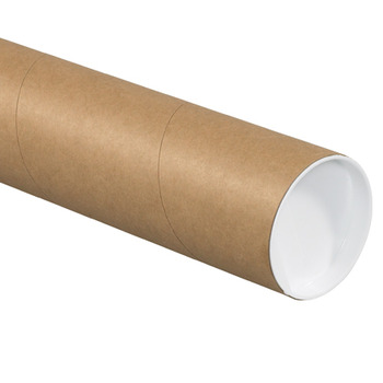 Heavy-Duty Mailing Tubes with Caps.  3" x 24".  Kraft Color.