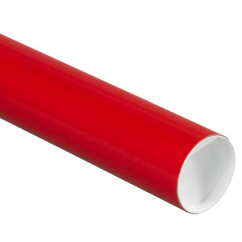 Mailing Tubes with Caps.  3" x 24".  Red Color.