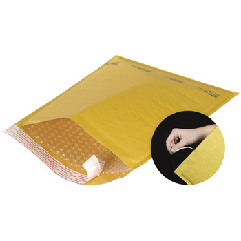 Self-Seal Bubble Mailers w/Tear Strip.  Size #6.  12-1/2" x 19".  Kraft Color.
