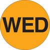 A Picture of product 969-468 Days of the Week Labels.  1" Circle.  Printed "WED".  Fluorescent Orange Color.