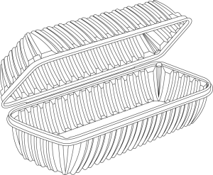 Showtime® Clear Hinged Lid Containers.  Hoagie Container.  9.9" L x 5.1" W x 3.5" H.  100 Containers/Sleeve.