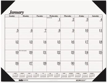 House of Doolittle™ 100% Recycled One-Color Dated Monthly Desk Pad Calendar Refillable 22 x 17, White Sheets, Black Binding/Corners,12-Month(Jan-Dec): 2026