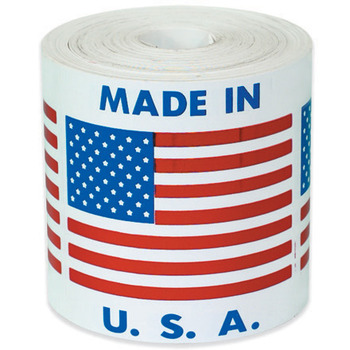 Labels. 2" x 2". Printed "MADE IN U.S.A.", 500/Roll