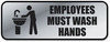 A Picture of product COS-098206 COSCO Brushed Metal Office Sign, Employees Only, 9 x 3, Silver