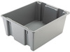 A Picture of product RCP-1731GRA Rubbermaid® Commercial Palletote® Box, 19gal, 23.5" x 19.5" x 10", Gray