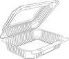 A Picture of product 329-506 StayLock® Small, Oblong Hinged Lid Containers. 7.0 X 6.0 X 2.1 in. Clear. 250 count.