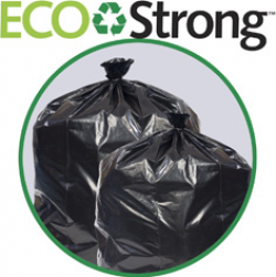 Eco•Strong™ Can Liners, 70 lb. Max Load. 20-30 gal. 1.20 mil. 30 X 36 in. Black. 25 liners/roll, 10 rolls/case.  ***** 7 case minimum to order ******* Must order in increments of 7 cases.