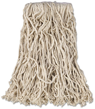 Rubbermaid® Commercial Non-Launderable Economy Cut-End Cotton Wet Mop Head, 16oz, 1" Band, White, 12/Case