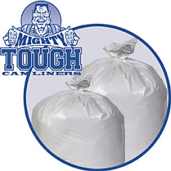 Can Liner.  38" x 58".  60 Gallon.  0.75 Mil.  White Color.