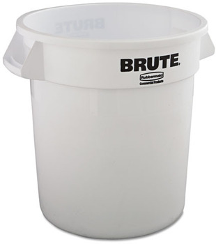 Rubbermaid® Commercial Round Brute® Container. 10 gal. White.