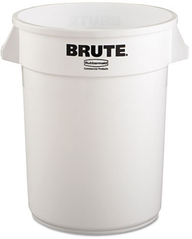 Rubbermaid® Commercial Round Brute® Container. 32 gal. White.