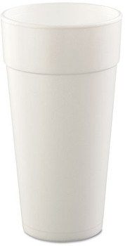 Dart® Drink Foam Cups, Hot/Cold, 24oz, White, 25/Bag, 20 Bags/Carton