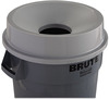 A Picture of product RCP-3543GRA Rubbermaid® Commercial Funnel Top Brute® Lid for 32-Gallon Round Brute Containers. Gray.