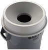 A Picture of product RCP-3543GRA Rubbermaid® Commercial Funnel Top Brute® Lid for 32-Gallon Round Brute Containers. Gray.