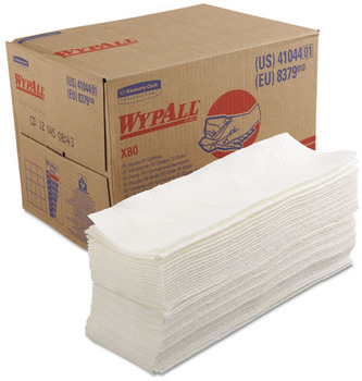 KIMBERLY-CLARK PROFESSIONAL* WYPALL* X80 Wipers, 12 1/2 x 16 4/5, White, 160/BRAG Box