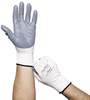 A Picture of product AHP-1180010 AnsellPro HyFlex® Foam Nitrile-Coated Nylon-Knit Gloves, White/Gray, Size 10, 12 Pairs