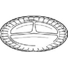 A Picture of product 241-232 Placesetter® Deluxe 10 1/4" 3 Compartment Dinner Plate. White. Laminated.