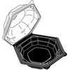 A Picture of product 329-364 ClearView® SmartLock® 9" Hinged Lid Container. Black/clear, 110/Case