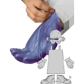 Gloves. Vinyl. Size XL. 5 mil, Rolled Cuff. Powder Free. Blue. Non-medical, FFDCA Approved for Food Contact.  100 gloves/Box, 10 Boxes/Case.
