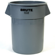 Rubbermaid® Commercial Round Brute® Container. 55 gal. Gray.