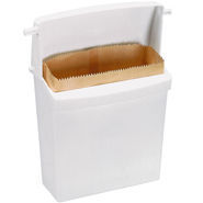 Rubbermaid® Commercial Sanitary Napkin Receptacle with Rigid Liner, Rectangular, Plastic, White