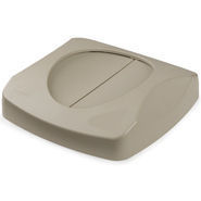 Rubbermaid® Commercial Untouchable® Swing Top Lidfor Untouchable Recycling Center, 16" Square, Beige