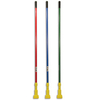 A Picture of product 966-293 Rubbermaid Gripper® Clamp Style Wet Mop Handle, Plastic Yellow Head, Fiberglass Handle. Blue. 60". Should be used with 5" headband mops only.