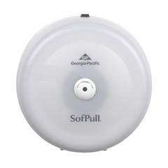 SofPull® High-Capacity Centerpull Bathroom Tissue Dispenser. Translucent White. 10.5" W x 6.75'' D x 10.5" H.