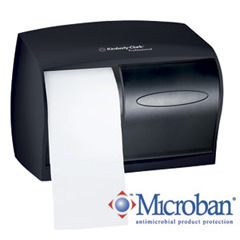 Kimberly Clark Professional* Coreless Double Roll Bath Tissue Dispenser. Black. 11.1" x 6" x 7.6."