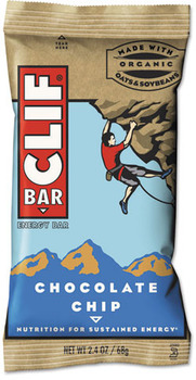 CLIF® Bar Energy Bar, Chocolate Chip, 2.4oz, 12/Box