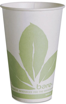SOLO® Cup Company Bare® Eco-Forward® Treated Paper Cold Cups, 12 oz, Bare Theme, Green/White 20PK/CT