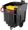 A Picture of product RCP-9W7300BLA Rubbermaid® Commercial Executive Series Mega Brute® Mobile Waste Collector. 120 gal. 52.50 X 27.50 X 42.50 in. Black.