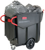 A Picture of product RCP-9W7300BLA Rubbermaid® Commercial Executive Series Mega Brute® Mobile Waste Collector. 120 gal. 52.50 X 27.50 X 42.50 in. Black.