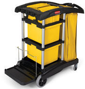 Rubbermaid HYGEN™ Microfiber Cleaning Cart. Black Color.